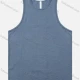 Wholesale Men's Athletic Plain Round Neck Curved Hem Workout Tank Tops V001# Slate Gray Clothing Wholesale Market Liuhua