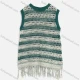 Wholesale Women's Casual Round Neck Striped Honeycomb Knit Tank Sweater 60854# Custom Color Clothing Wholesale Market Liuhua
