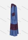 Wholesale Women's Casual Crew Neck Tie Front Long Sleeve Patchwork Ruched Denim Dress With Scarf - Liuhuamall