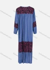 Wholesale Women's Casual Crew Neck Tie Front Long Sleeve Patchwork Ruched Denim Dress With Scarf - Liuhuamall