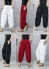 Wholesale Women's Casual Elastic Waist Ruched Loose Fit Plain Carrot Pants 2190# - Liuhuamall