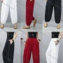 Wholesale Women's Casual Elastic Waist Ruched Loose Fit Plain Carrot Pants 2190# preview