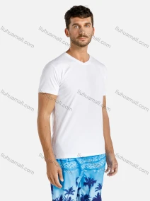 Wholesale Men's Cotton Basics Slim Fit Short Sleeve V Neck Plain T Shirt, LIUHUA CLOTHING WHOLESALE