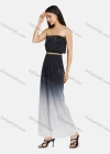 Wholesale Women's Casual Pleated Plain Crop Tube Top & Gradient Wide Leg Pants 2-Piece Set 2228# - Liuhuamall