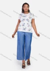 Wholesale Women's Floral Print Round Neck T-Shirt Casual 2 Piece Set - Liuhuamall