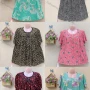Wholesale Women's Casual Crew Neck Short Sleeve Allover Print Oversized Blouse preview