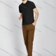 Wholesale Men's Plain Letter Round Neck Short Sleeve Casual Slim Fit T-Shirt LY007# Black Clothing Wholesale Market Liuhua