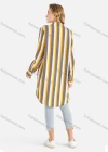 Wholesale Women's Collared Long Sleeve Button Down Tunic Bold Stripe Print Shirt Dress - Liuhuamall