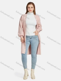 Wholesale Women's Casual Plain Long Sleeve Button Down Fleece Patch Pocket Cardigan, LIUHUA CLOTHING WHOLESALE