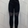 Wholesale Women's Sporty High Waist Mesh Hollow Out Plain Long Leggings preview