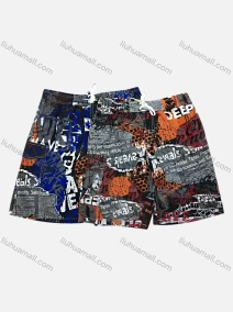 Wholesale Men's Casual Drawstring Splicing Graphic Flap Pockets Shorts 1523#, LIUHUA CLOTHING WHOLESALE