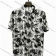 Wholesale 2026 New Arrival Men's Slim Fit Short Sleeve Shirt - Watercolor Ink Print Floral Tree Bird Pattern, Wholesale & In Stock Black Clothing Wholesale Market Liuhua