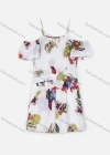 Wholesale Women's Casual Spaghetti Strap Puff Sleeve Ruffle Trim Zip Back Floral Print Romper - Liuhuamall