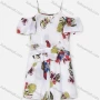 Wholesale Women's Casual Spaghetti Strap Puff Sleeve Ruffle Trim Zip Back Floral Print Romper preview
