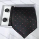 Wholesale Men's Business Allover Print Tie & Pocket Square & Pair Cufflinks Sets Black Clothing Wholesale Market Liuhua