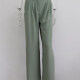Women's Casual Plain Wide Leg Pockets Pants Laurel Green Clothing Wholesale Market -LIUHUA