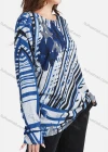 Wholesale Women's Casual Allover Abstract Print Round Neck Long Sleeve Loose Fit Mid Length Blouse - Liuhuamall