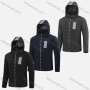 Wholesale Men's Sporty Hooded Long Sleeve Zipper Pockets Striped Thermal Jacket preview
