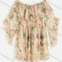 Wholesale Women's Casual Off Shoulder Floral Print Layered Ruffle Trim Chiffon Short Dress preview