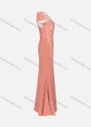 Wholesale Women's Embroidery Rhinestone Appliques Pearl Decor Bodycon Ruffle Hem Maxi Evening Dress 1924# - Liuhuamall