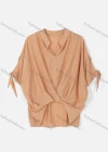 Wholesale Women's Causal Short Sleeve High Low Hem Tie Side Blouse - Liuhuamall