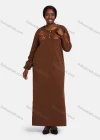 Wholesale Women's Vintage Comfy Crew Neck Long Sleeve Embroidery Pattern Button Front Maxi Nightgown - Liuhuamall
