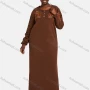 Wholesale Women's Vintage Comfy Crew Neck Long Sleeve Embroidery Pattern Button Front Maxi Nightgown preview