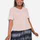 Women's Plus Size Plain V Neck Ruffle Sleeve Appliques Buckle Ring Blouse 2# Clothing Wholesale Market -LIUHUA