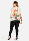 Wholesale Women's Casual Round Neck Long Sleeve Cartoon Pattern Print Fuzzy Knit Top - Liuhuamall