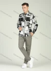 Wholesale Men's Casual Long Sleeve Button Down Geometric Print Shirt - Liuhuamall