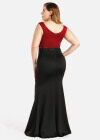 Wholesale Women's Fashion V Neck Sleeveless Splicing Two Tone Rhinestone Zipper Split Thigh Evening Dress - Liuhuamall
