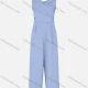 Wholesale Women Plain Criss Cross Design Sleeveless V Neck Jumpsuit 61# Clothing Wholesale Market Liuhua