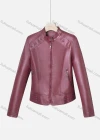 Wholesale Women's Casual Stand Collar Long Sleeve Zipper Plain Leather Crop Biker Jacket - Liuhuamall