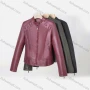 Wholesale Women's Casual Stand Collar Long Sleeve Zipper Plain Leather Crop Biker Jacket preview