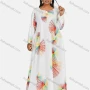 Wholesale Women's Vintage Plus Size Crew Neck Long Sleeve Geometric Print Maxi Dress preview