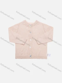 Wholesale Baby's Plain Long Sleeve Round Neck Button Front Sweater Cardigan, LIUHUA CLOTHING WHOLESALE