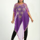 Women's Muslim Islamic Glamorous Triangle Hem Sequin Mesh Translucent Cover Up Cloak Purple Clothing Wholesale Market -LIUHUA