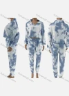 Wholesale Women's Casual Tie Dye Stand Collar Half Zip Long Sleeve Tops & Drawstring Pants 2 Piece Set - Liuhuamall