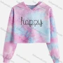 Wholesale Women's Casual Tie Dye Long Sleeve Crop Hoodie preview