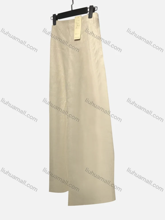 Wholesale Women's Linen Plain Casaul Zipper Wide Leg Pant