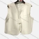 Wholesale Women's Cotton Button Closure Waistcoat Beige Clothing Wholesale Market Liuhua
