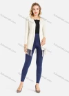 Wholesale Women's Casual Plain Fringe Trim Rib-knit Dual Pocket Cardigan - Liuhuamall
