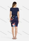 Wholesale Women's Casual Round Neck Short Sleeve Tie Front Top & Floral Print Skirt Sets - Liuhuamall