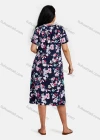 Wholesale Women's Round Neck Applique Floral Print Nightgown - Liuhuamall