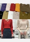 Wholesale Women's Casual Scoop Neck Long Sleeve Pearl Decro Blouse - Liuhuamall