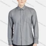 Wholesale Men's Casual Plain Collared Long Sleeve Button Down Shirt 5005# preview