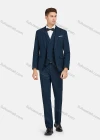 Wholesale Men's Formal Lapel Plain Pockets Blazer & Vest & Pant 3 Pieces Suit Sets - Liuhuamall