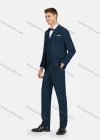 Wholesale Men's Formal Lapel Plain Pockets Blazer & Vest & Pant 3 Pieces Suit Sets - Liuhuamall