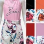 Wholesale Girls Casual Letter Print Square Neck Cami Top & Elastic Waist Floral Print Shorts Sets preview