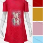 Wholesale Girls Causal Crew Neck Cold Shoulder Cartoon Print Dress preview